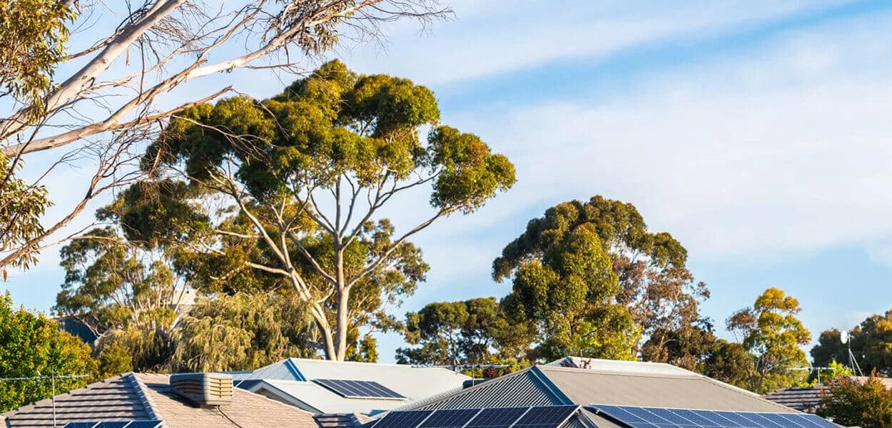 House Roofs with Solar Panels — Solar Power Systems in Gold Coast, QLD